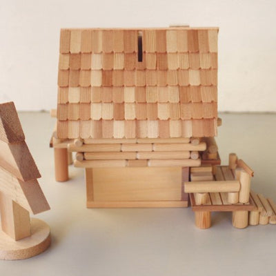 デッキのあるログハウス 森のどうぶつハウス 工作 木 通販 ものづくり